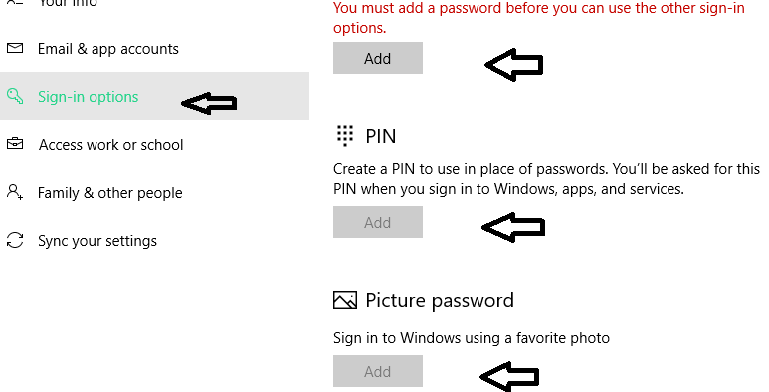 tạo mật khẩu cho windows 10