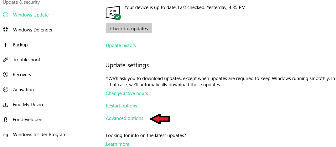 các bước ngưng update windows 10
