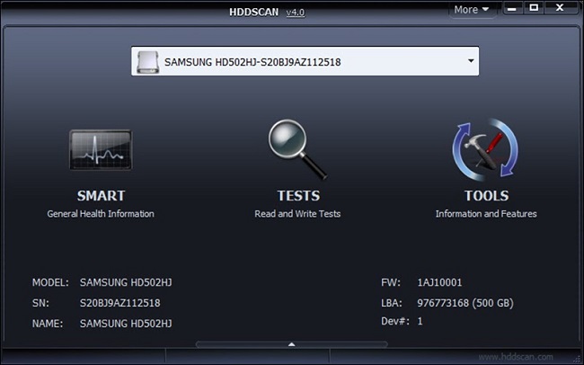 Giới thiệu về phần mềm HDDScan