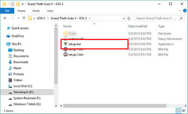 Cài đặt GTA 5 full cho máy tính bước 2