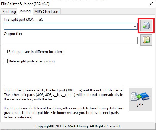 Hướng dẫn nối các file lại thành 1 file .iso bước 3