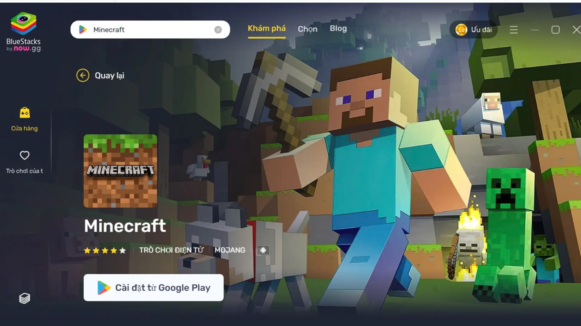 Bước 3 tải Minecraft phần mềm giả lập