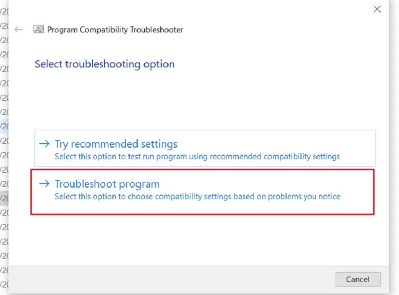 Tại đây bạn chọn vào Troubleshoot program