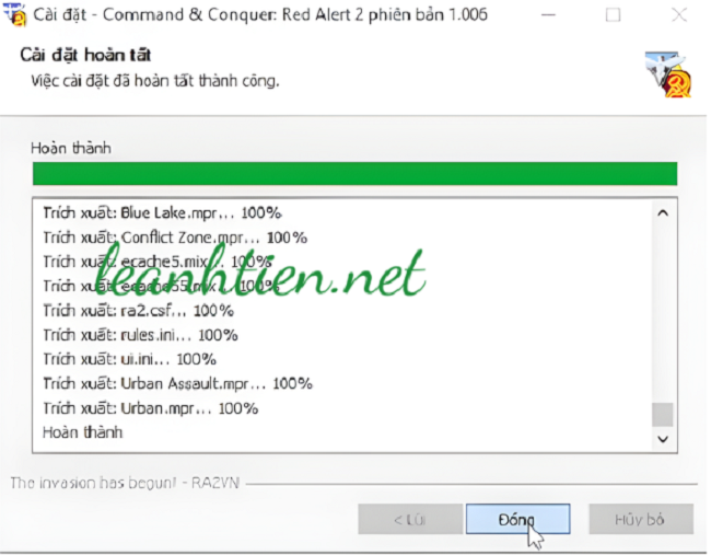 Nhấn hoàn tất để kết thúc quá trình cài đặt
